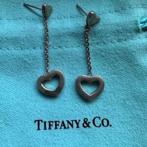 Tiffany & Co. Silver Heart Drop Earrings
